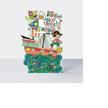 Ahoy There! Pirate Ship Birthday Card